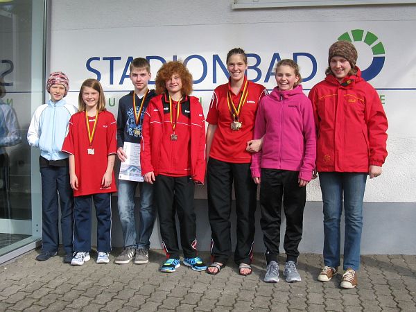 Ronja Kureck, Nele Gampp, Marius Hillen, Raphael Weber, Daniela Rosenbauer, Sina Willems, Anastasia Schleis (v.l.n.r)